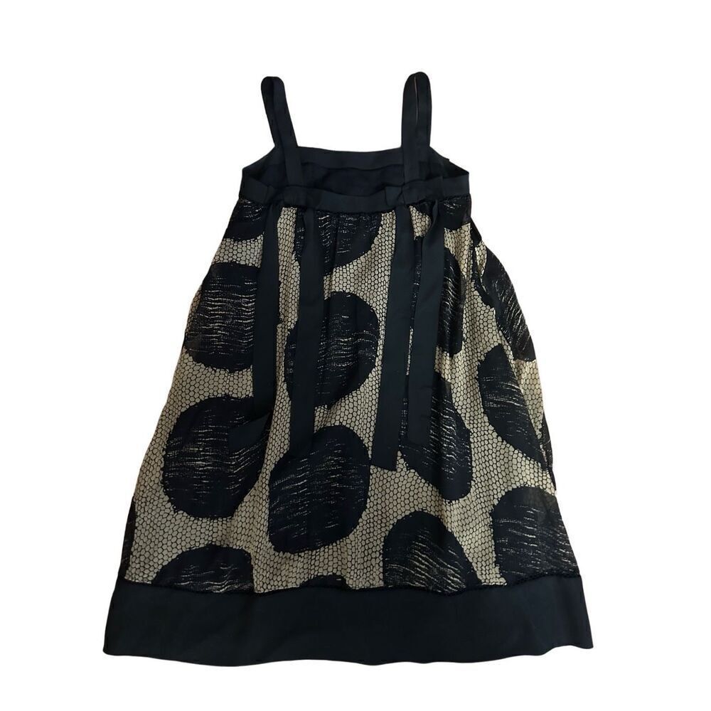 Black and Beige Polka Dot Strap Dress